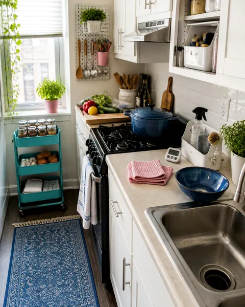 Kitchen cleaning and reset routine station